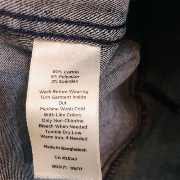 Talbots Blue Jean Jacket with Ruffle Hem - Picture 9 of 10